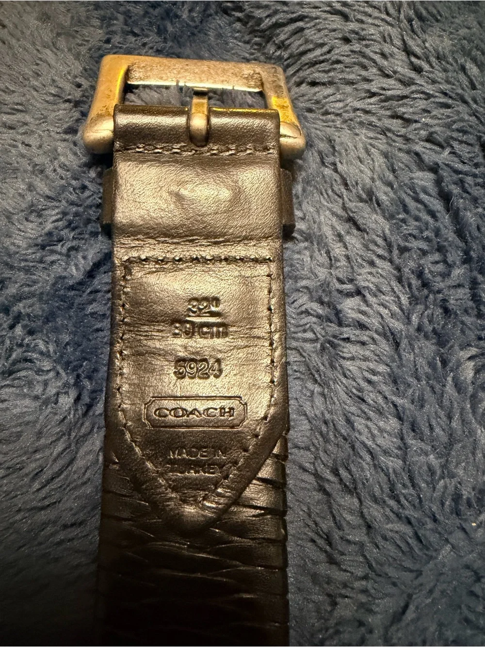 Coach Men's True Vintage Y2K Black Woven / Braided Leather Belt- 32”